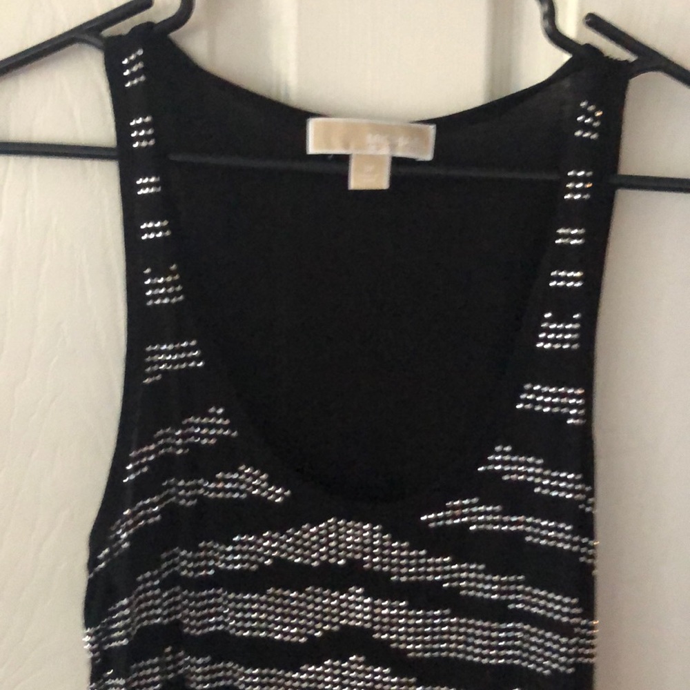 Michael Kors Black & Silver Rivets Tank Top